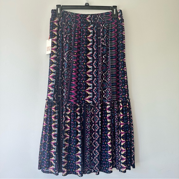 Women's Pleated Mesh Maxi A-Line Skirt-Knox Rose Blue Size XL, L New With Tags 3 - Picture 6 of 7